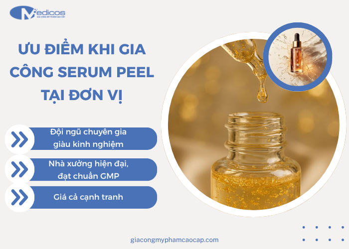 Một số ưu điểm khi chọn gia công serum peel da 