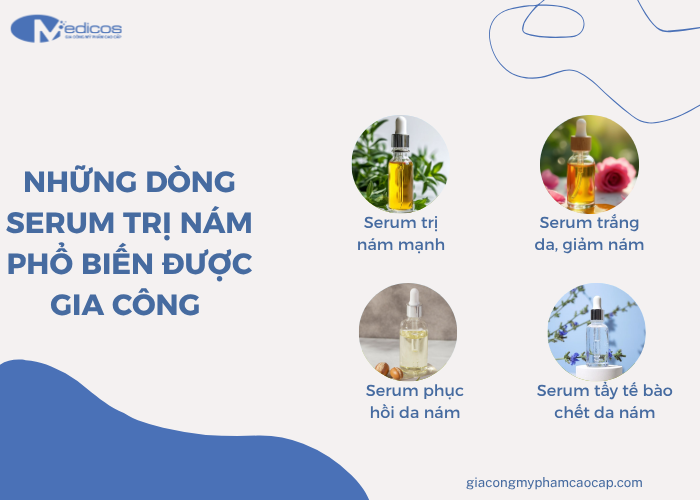 Một số dòng serum trị nám nên gia công hiện nay