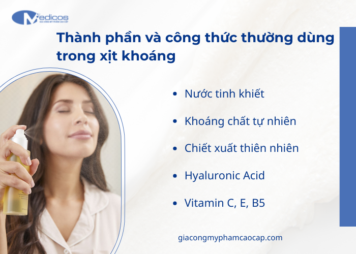 Các thành phần chính có trong xịt khoáng