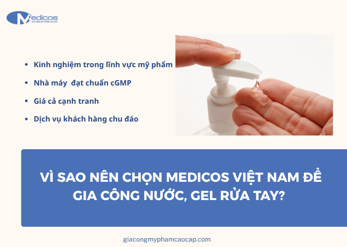Lợi ích khi gia công nước, gel rửa tay tại Medicos