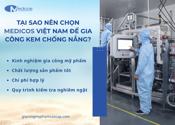 Medicos - Đơn vị gia công kem chống nắng đạt chuẩn chất lượng