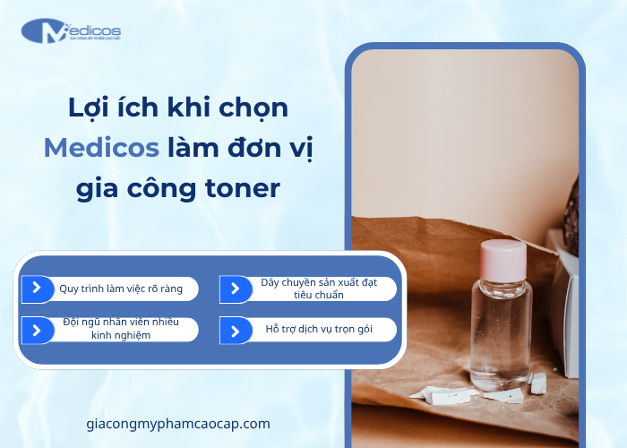 Medicos là đơn vị gia công toner đạt chuẩn cGMP