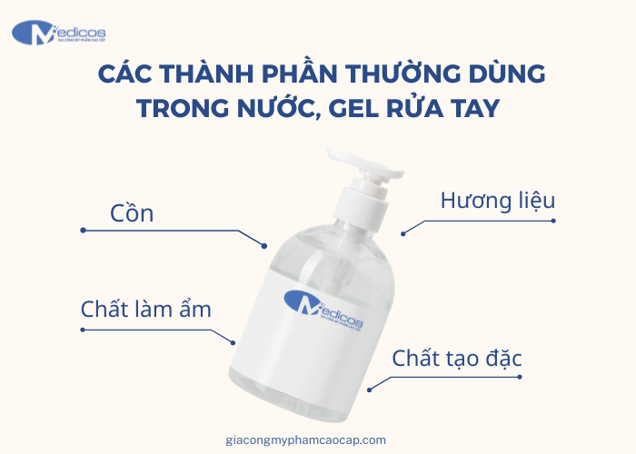 Thành phần cơ bản được dùng trong gia công nước, gel rửa tay